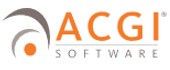 Logo of ACGI Software featuring stylized gray and orange elements with the text "ACGI Software.