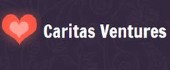 Logo with a red heart icon followed by the text "Caritas Ventures" on a dark background.