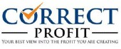 Logo of "Correct Profit" with a checkmark integrated into the letter "O". Tagline reads, "Your best view into the profit you are creating.